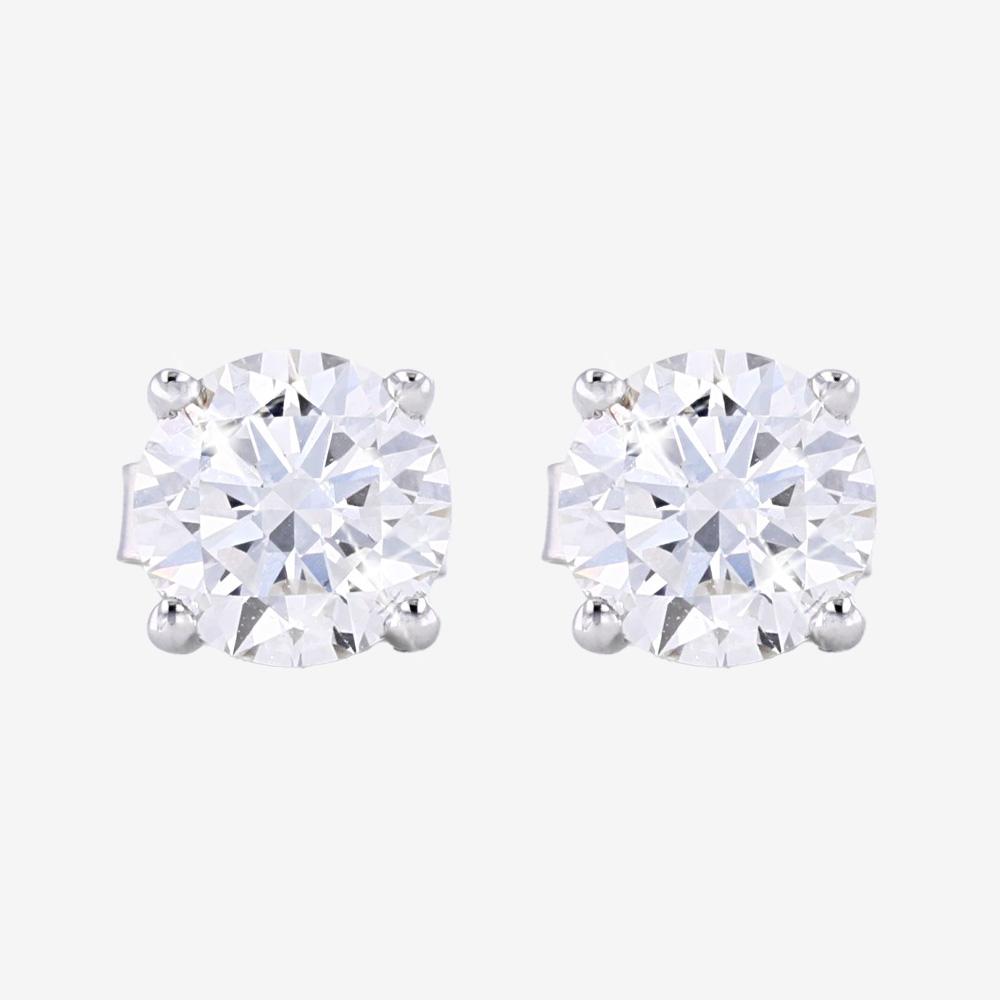 9ct White Gold Real Diamond Lab-Grown Stud Earrings 2.00ct