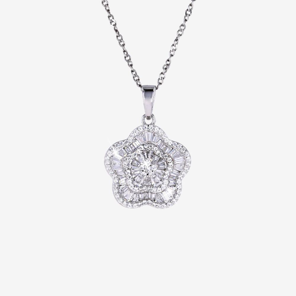Silver DiamonFlash® Petal Necklace